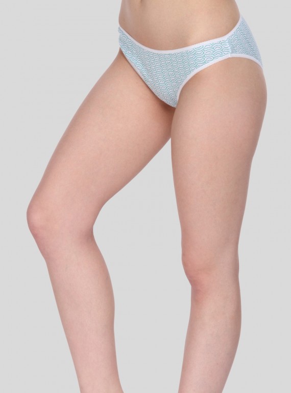 Women's Green Dot Print Brief – Soft Cotton Mid-Rise Panty by Boer and Fitch
