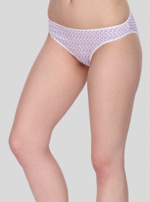 Women’s Purple Stripe Cotton Elastane Brief – Soft Stretch Everyday Comfort