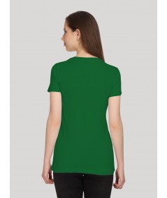 Green Solid V Neck TShirt