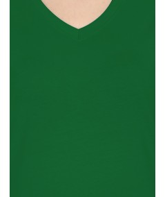 Green Solid V Neck TShirt