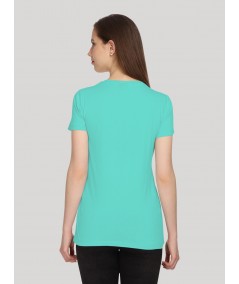 Aqua Solid V Neck TShirt