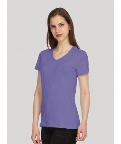 Lilac Solid V Neck TShirt