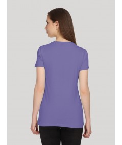 Lilac Solid V Neck TShirt