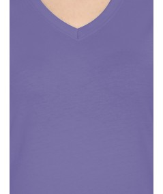 Lilac Solid V Neck TShirt