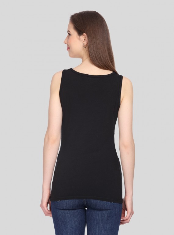 Black Sleeveless Stretch Top