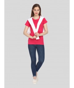 Coral Ribbed TShirt