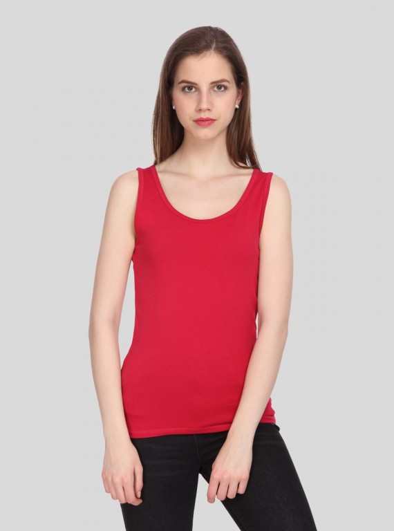 Women’s Cherry Red Sleeveless Stretch Top – Boer and Fitch