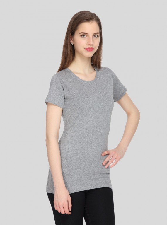 Grey Melange Crew Neck TShirt