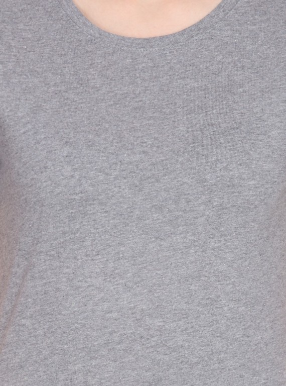 Grey Melange Crew Neck TShirt