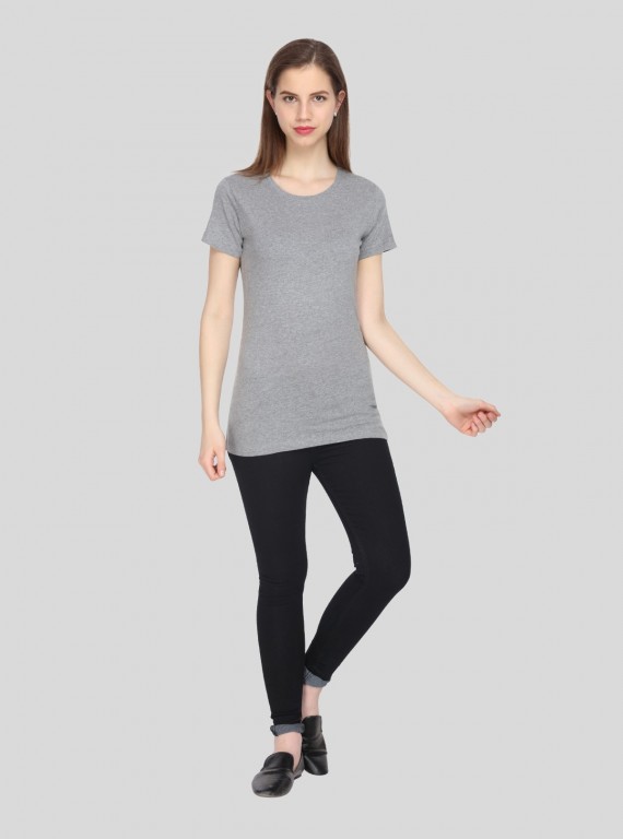 Grey Melange Crew Neck TShirt