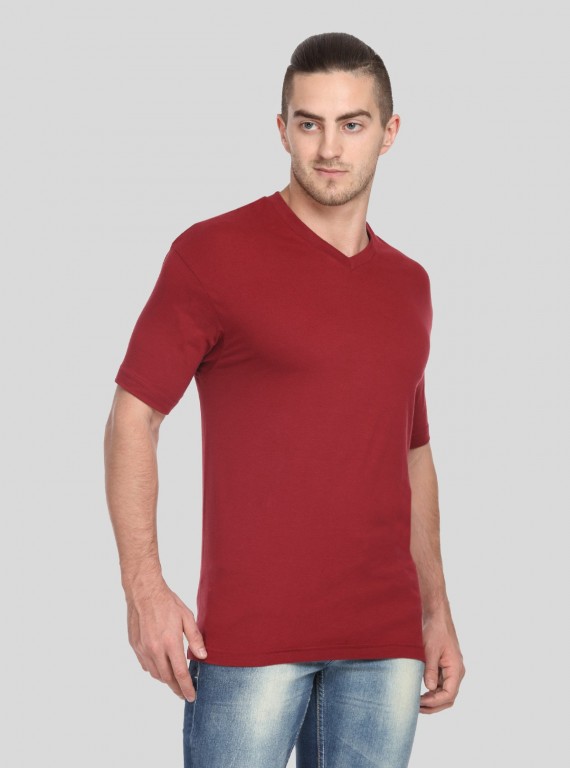 Burgundy Red V Neck TShirt