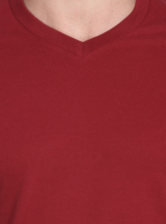 Burgundy Red V Neck TShirt