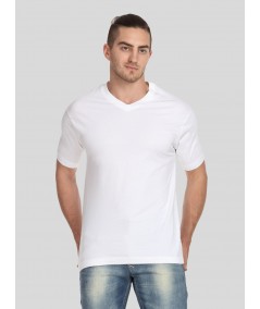 Men’s White Basic V-Neck T-Shirt – Classic Cotton Tee for Everyday Wear