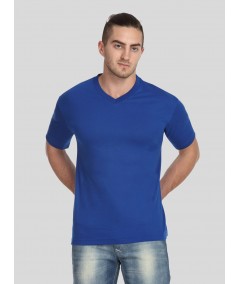 Men’s Royal Blue Basic V-Neck T-Shirt – Premium Cotton Everyday Wear