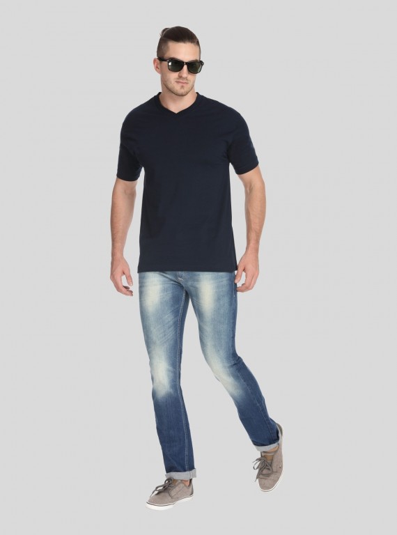 Navy Blue V Neck TShirt