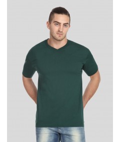Men’s Forest Green Basic V-Neck T-Shirt – Classic Fit Premium Cotton Tee