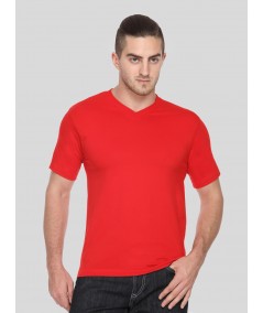 Men’s Red Basic V-Neck T-Shirt – Classic Fit Cotton Tee for Daily Wear