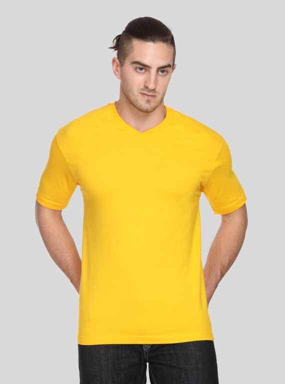 Men’s Yellow V-Neck T-Shirt – Bright & Comfortable | Boer & Fitch