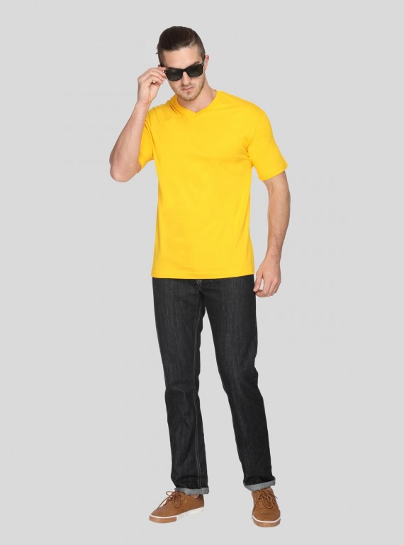 Yellow V Neck TShirt