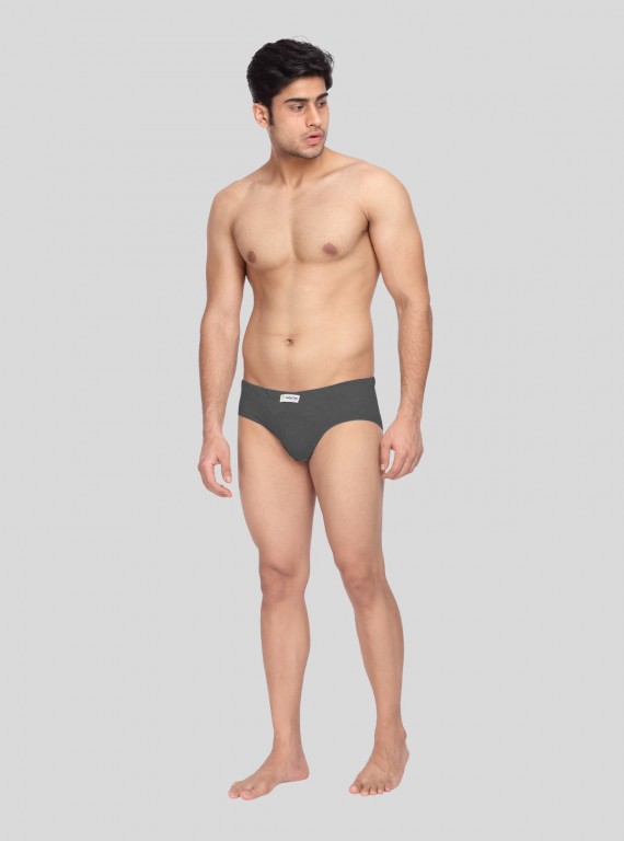 Men's Charcoal Melange Classic Fit Briefs – Pack of 2