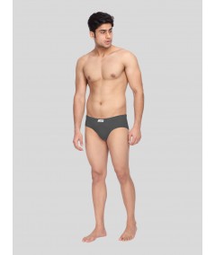 Men's Charcoal Melange Classic Fit Briefs – Pack of 2