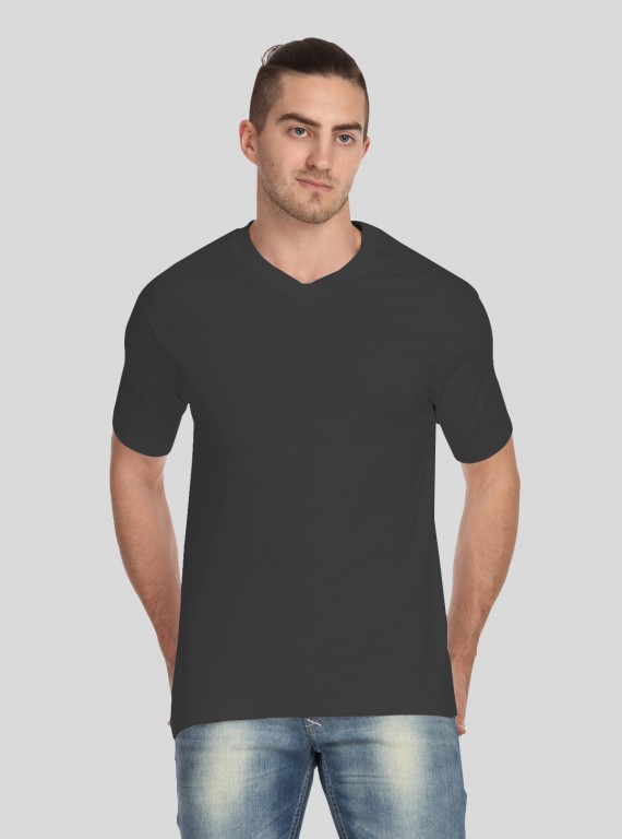 Men’s Dusted Grey V-Neck T-Shirt – Soft & Stylish | Boer & Fitch