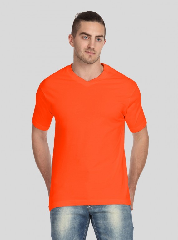 Men’s Orange V-Neck T-Shirt – Bright & Comfortable | Boer & Fitch
