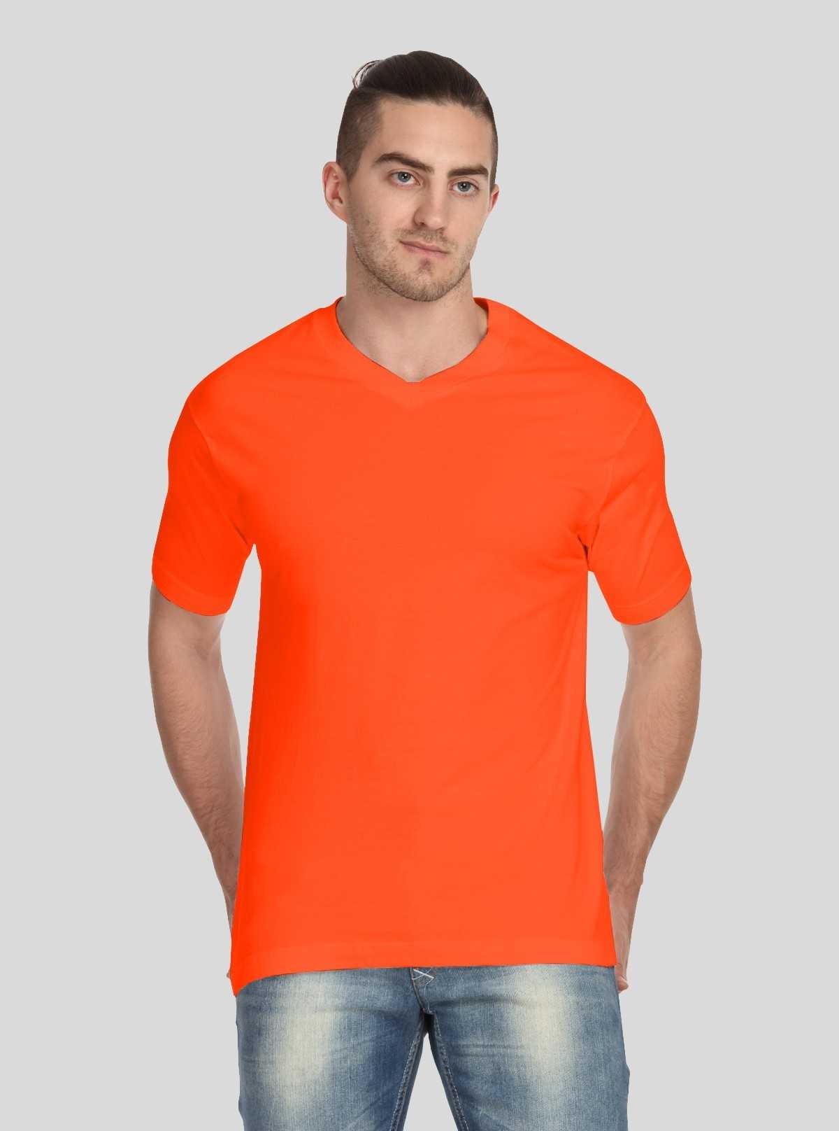 Men’s Orange V-Neck T-Shirt – Bright & Comfortable | Boer & Fitch