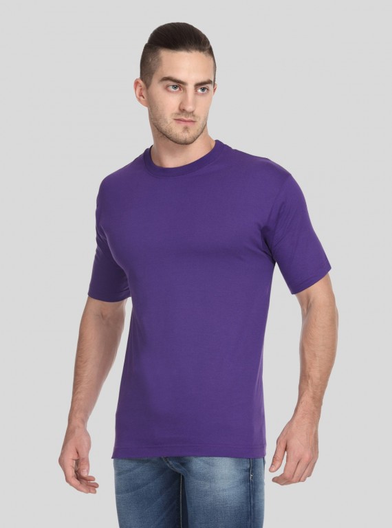 Purple Basic Crew Neck TShirt