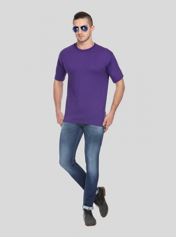 Purple Basic Crew Neck TShirt