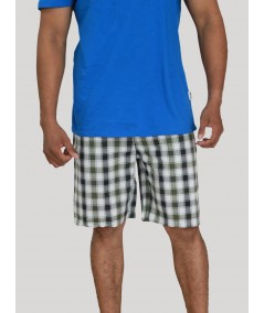 Men’s Green Checked Cotton Shorts – Trendy Casual Wear by Boer and Fitch