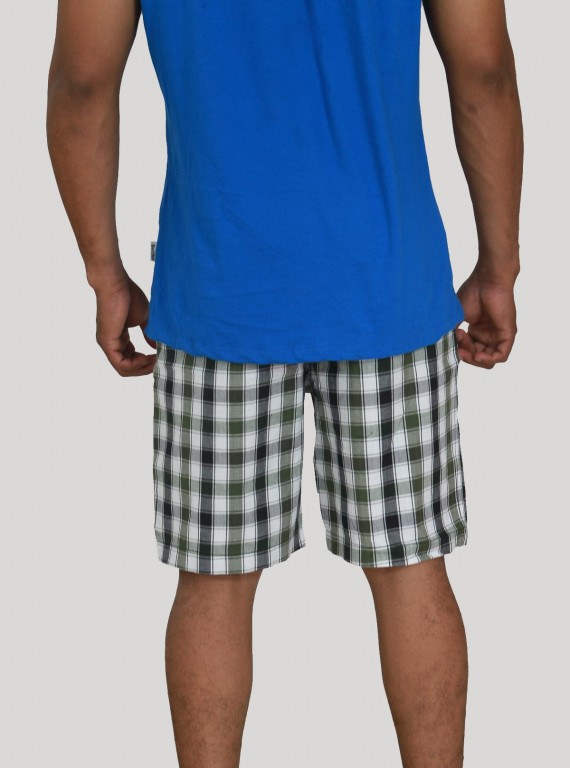 Dark Green Checkered Shorts