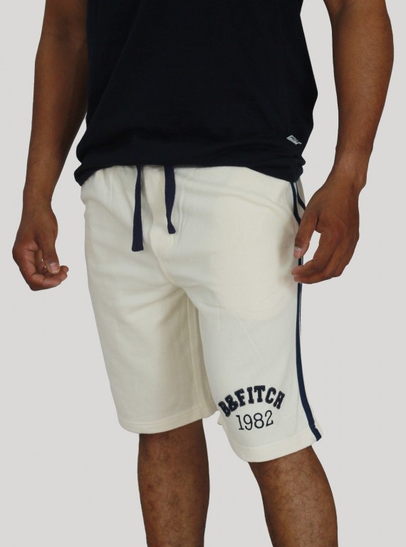 Ecru Piping Fleece Shorts