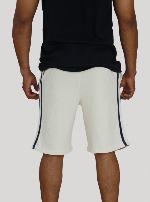 Ecru Piping Fleece Shorts