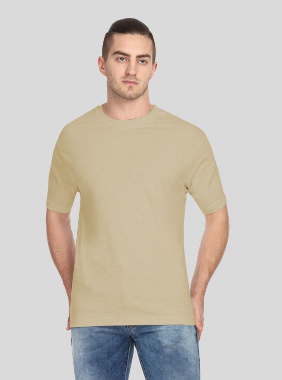 Men’s Beige Round Neck T-Shirt – Comfortable & Stylish | Boer & Fitch