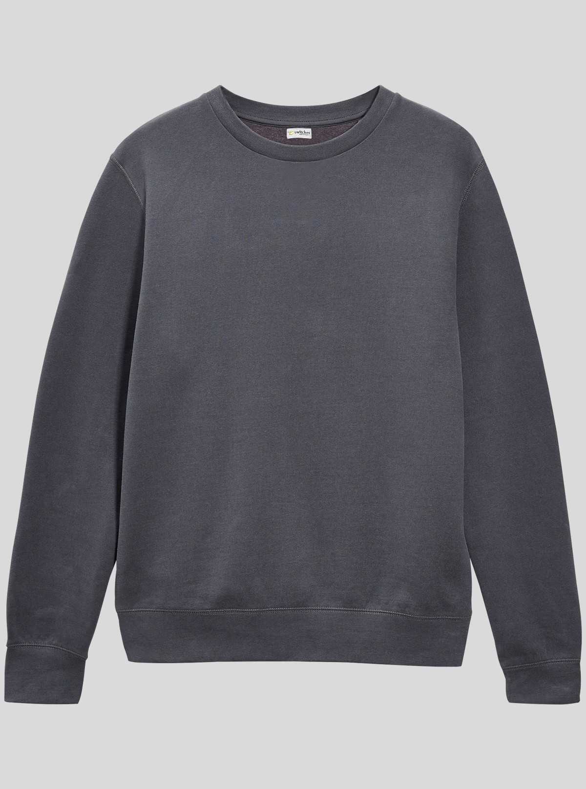 Men’s Grey Garment Dyed Sweatshirt – Washed Look, Premium Comfort