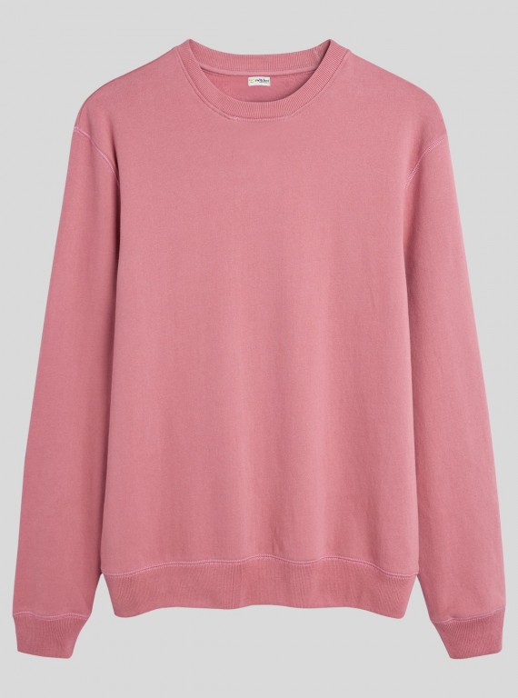 Men’s Pink Garment Dyed Sweatshirt – Soft, Washed & Style-Forward