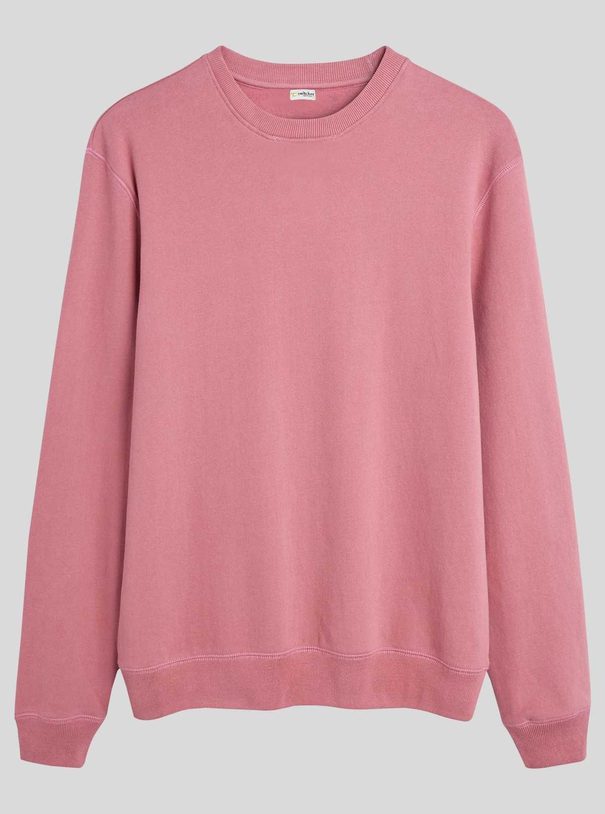 Men’s Pink Garment Dyed Sweatshirt – Soft, Washed & Style-Forward