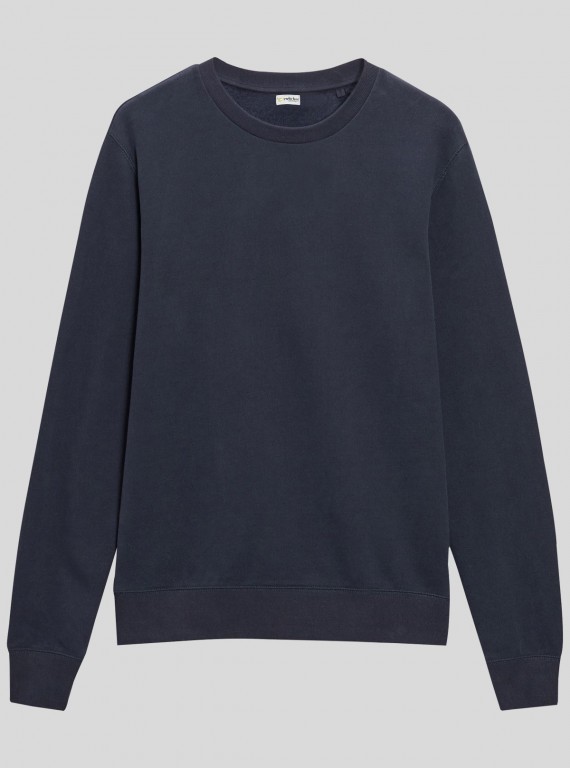 Navy Garment Dyed Sweat Shirt