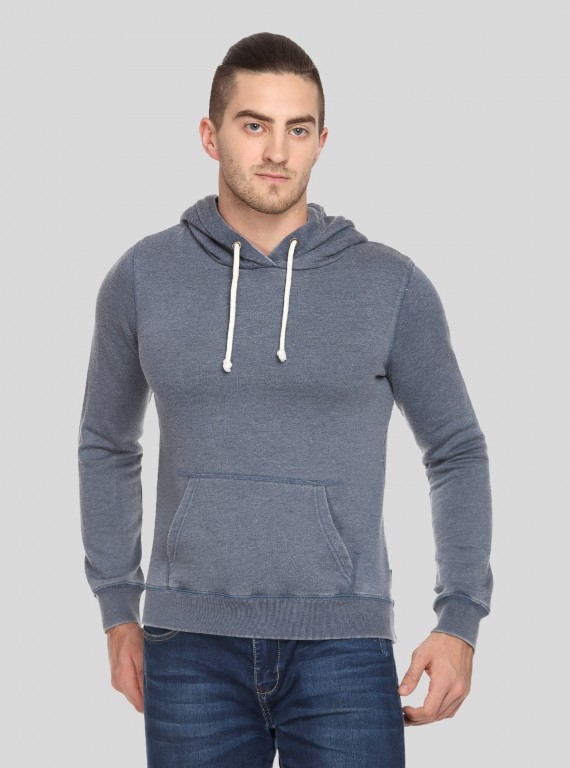 Men’s Dusted Blue Garment Dyed Sweatshirt – Vintage Tone, Modern Fit