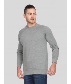 Men’s Grey Melange Fleece Sweatshirt – Timeless Warmth & Soft Comfort