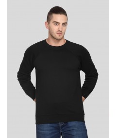 Men’s Black Raglon Fleece Sweatshirt – Sleek Design, All-Day Warmth