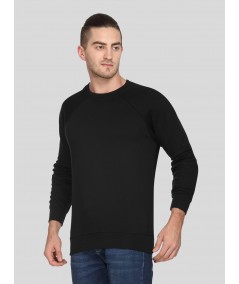 Black Raglon Fleece Sweat Shirt