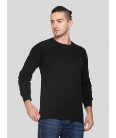 Black Raglon Fleece Sweat Shirt