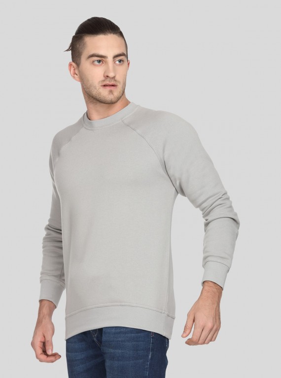 Grey Raglon Fleece Sweat Shirt