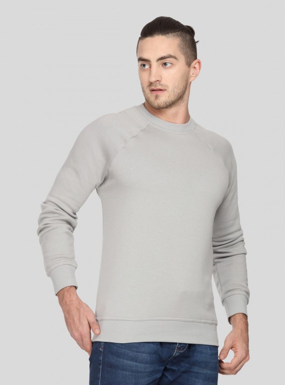 Grey Raglon Fleece Sweat Shirt