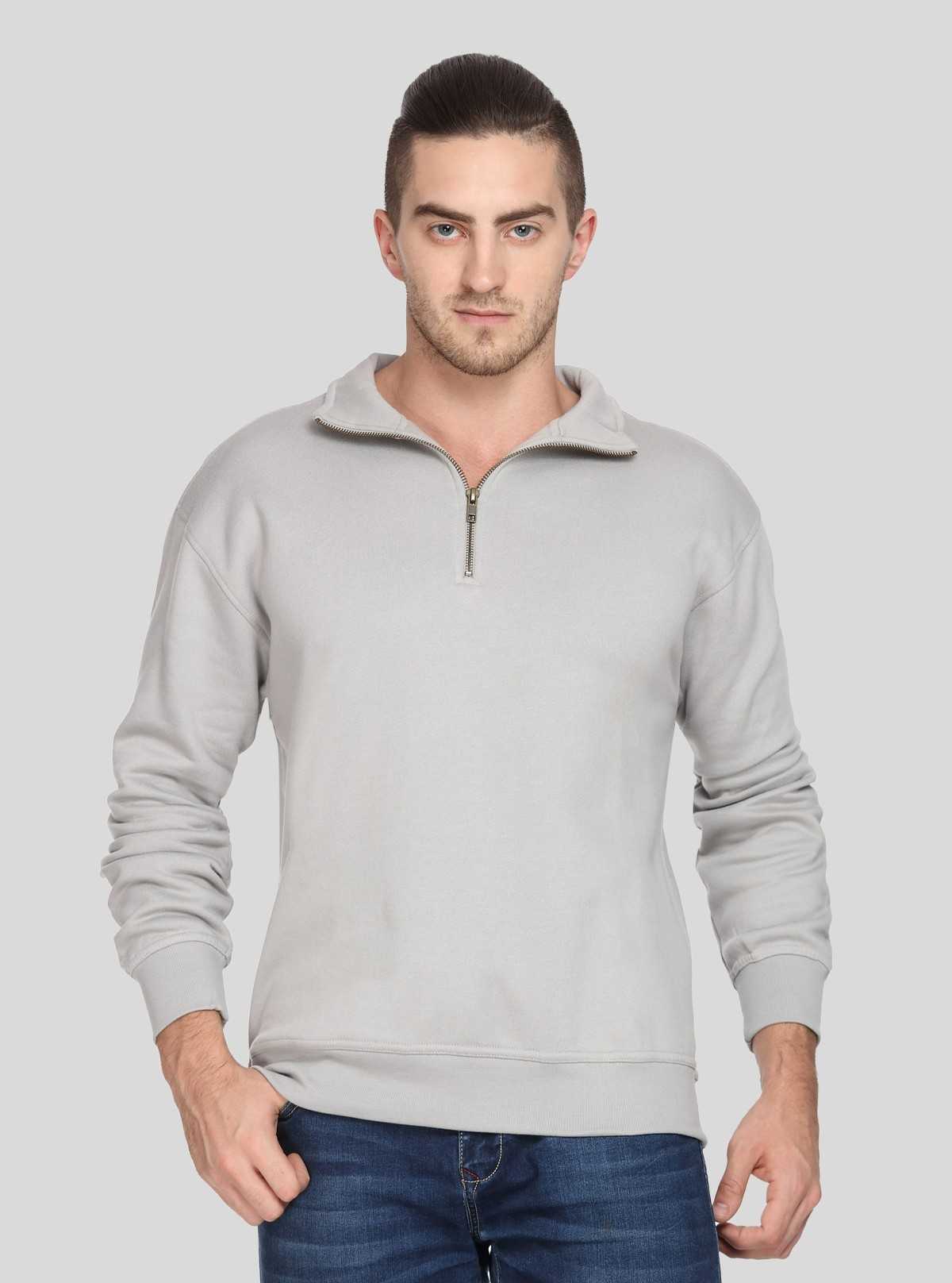 Men’s Grey Zipper Collar Cardigan – Smart Layers for Modern Comfort