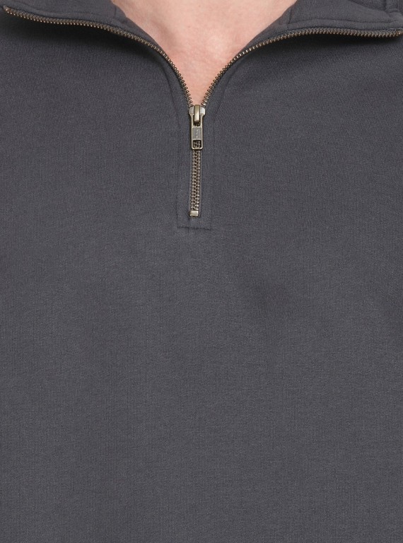Charcol Zip Collar Sweat Shirt
