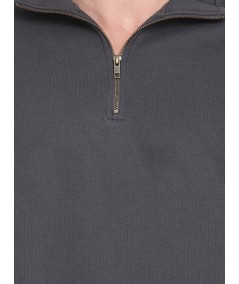 Charcol Zip Collar Sweat Shirt