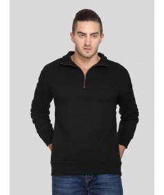 Men’s Black Zipper Collar Cardigan – Sleek, Smart & Versatile